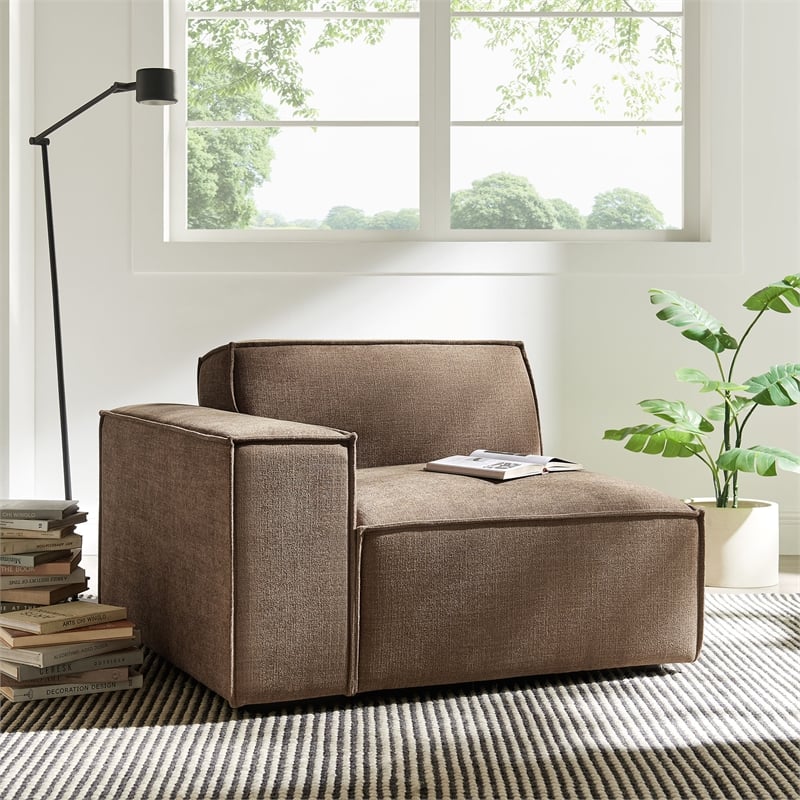 Restore Performance Fabric Upholstered Left-Facing Modular Lounge Chair