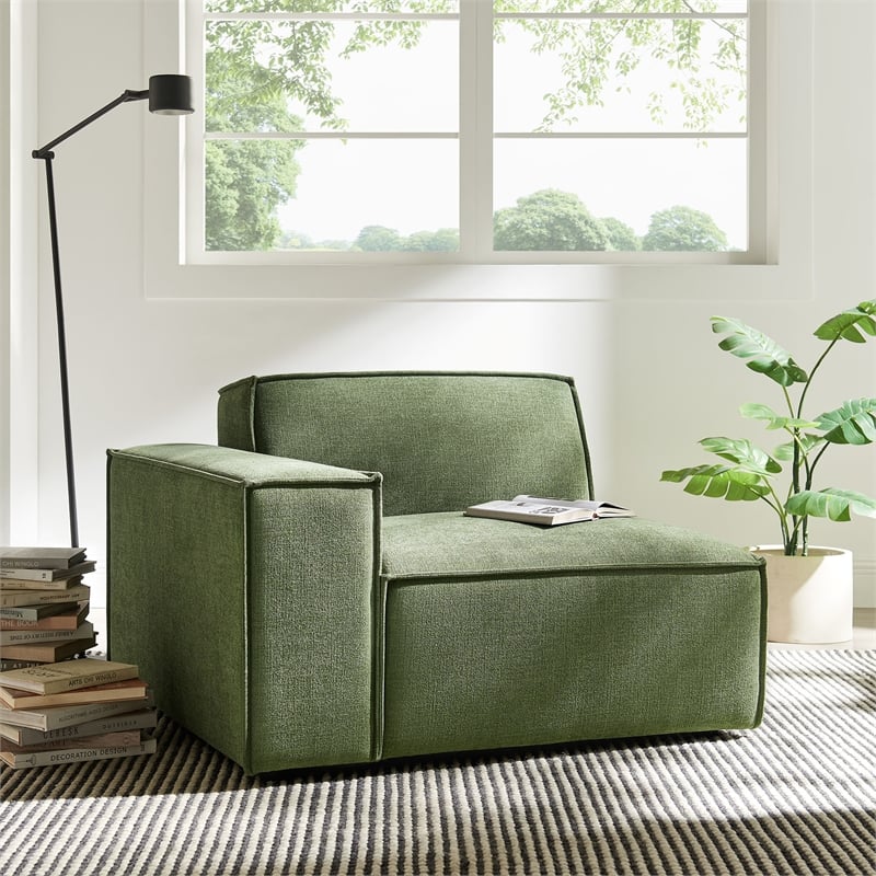 Restore Performance Fabric Upholstered Left-Facing Modular Lounge Chair