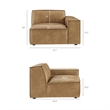Restore Vegan Leather Right-Facing Modular Lounge Chair in Toast