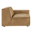 Restore Vegan Leather Right-Facing Modular Lounge Chair in Toast