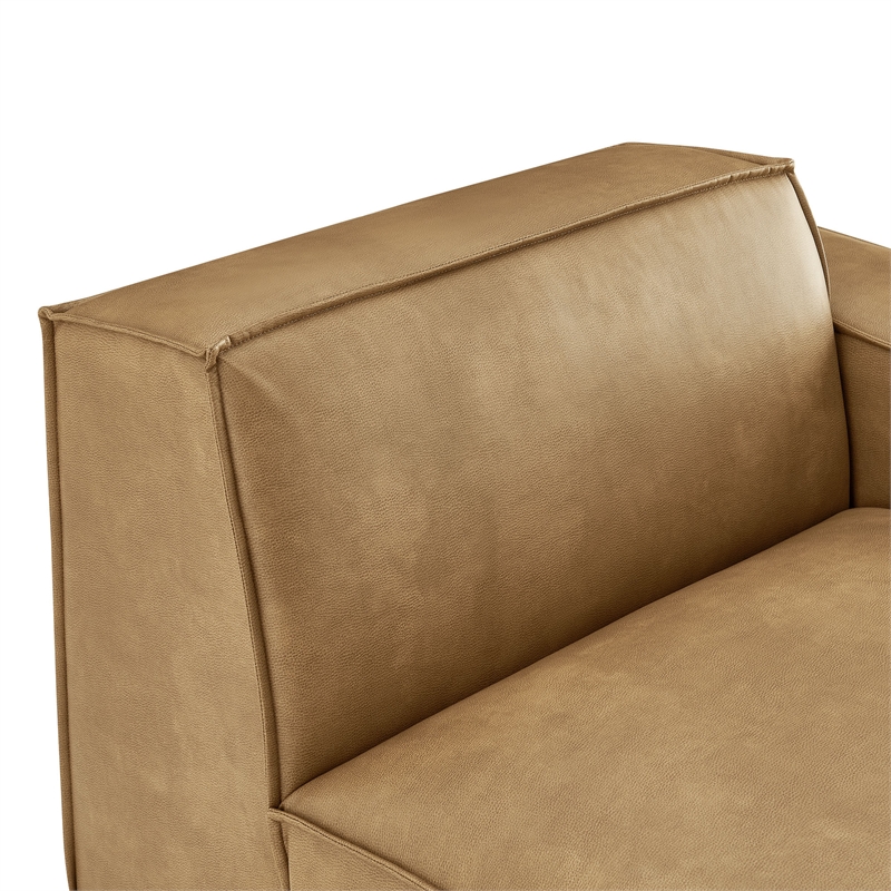 Restore Vegan Leather Right-Facing Modular Lounge Chair in Toast