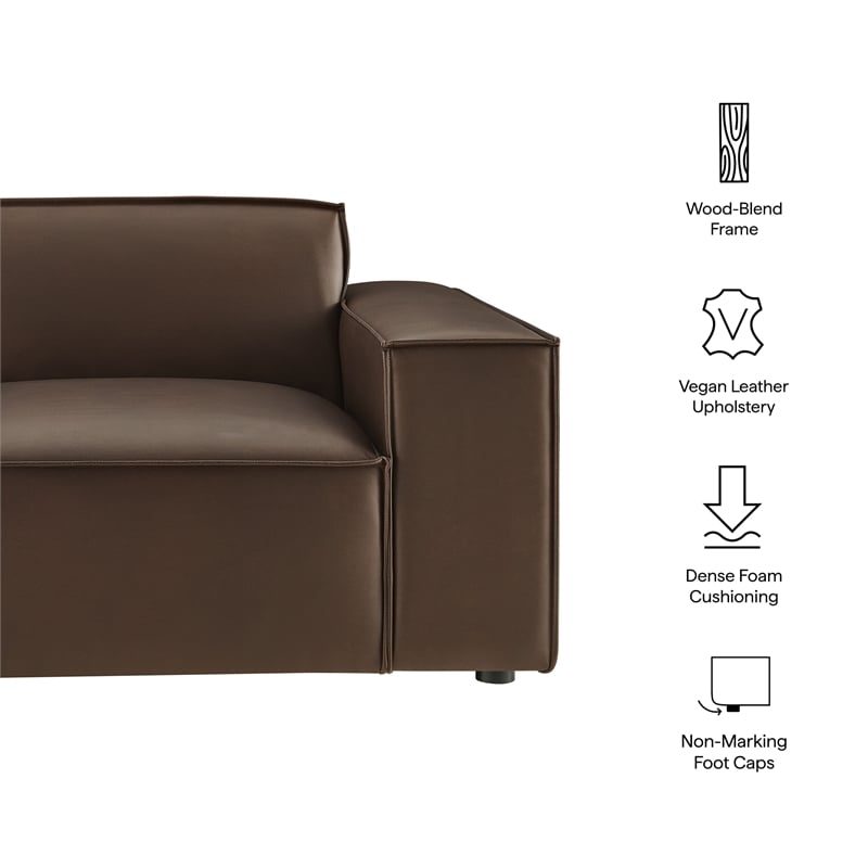 Restore Vegan Leather Right-Facing Modular Lounge Chair in Espresso