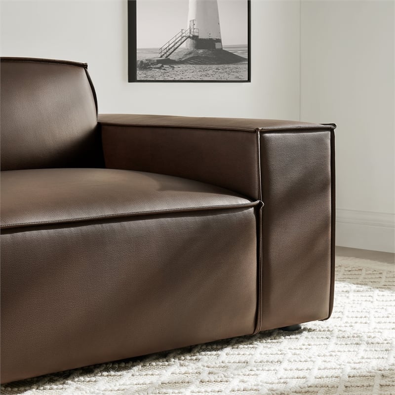 Restore Vegan Leather Right-Facing Modular Lounge Chair in Espresso