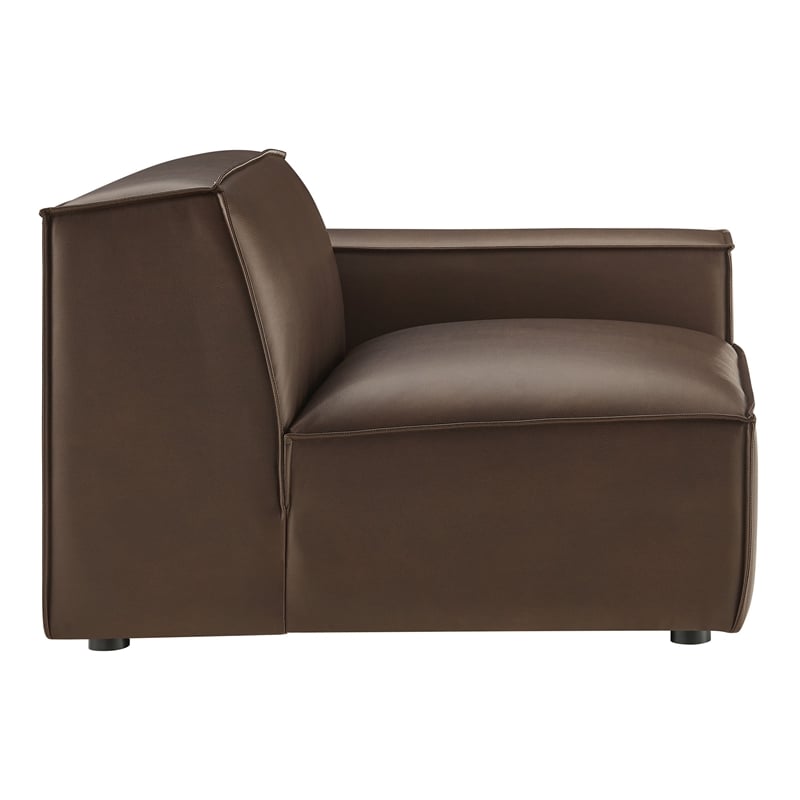 Restore Vegan Leather Right-Facing Modular Lounge Chair in Espresso