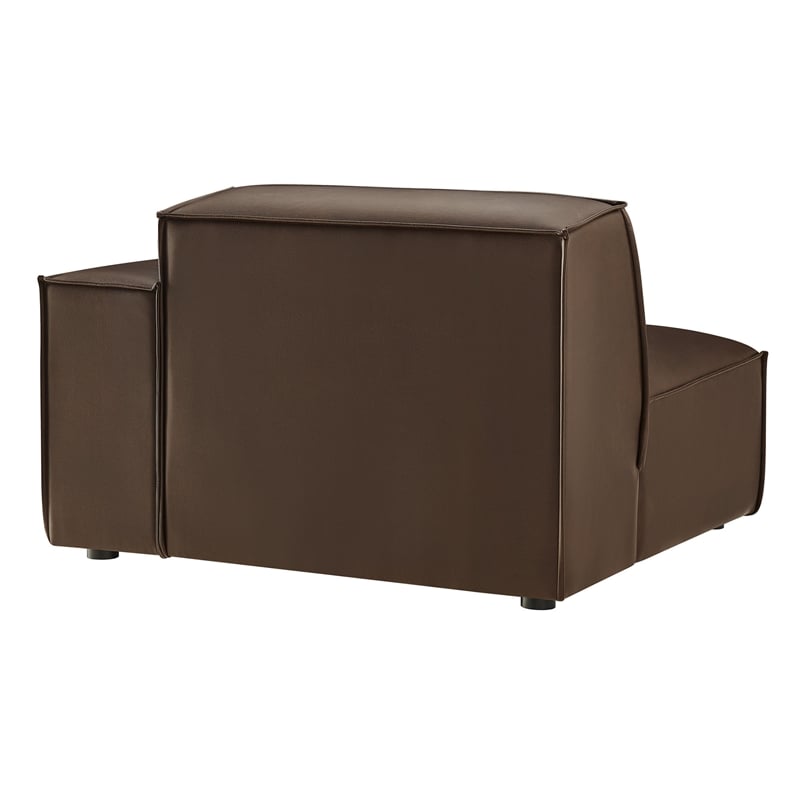 Restore Vegan Leather Right-Facing Modular Lounge Chair in Espresso