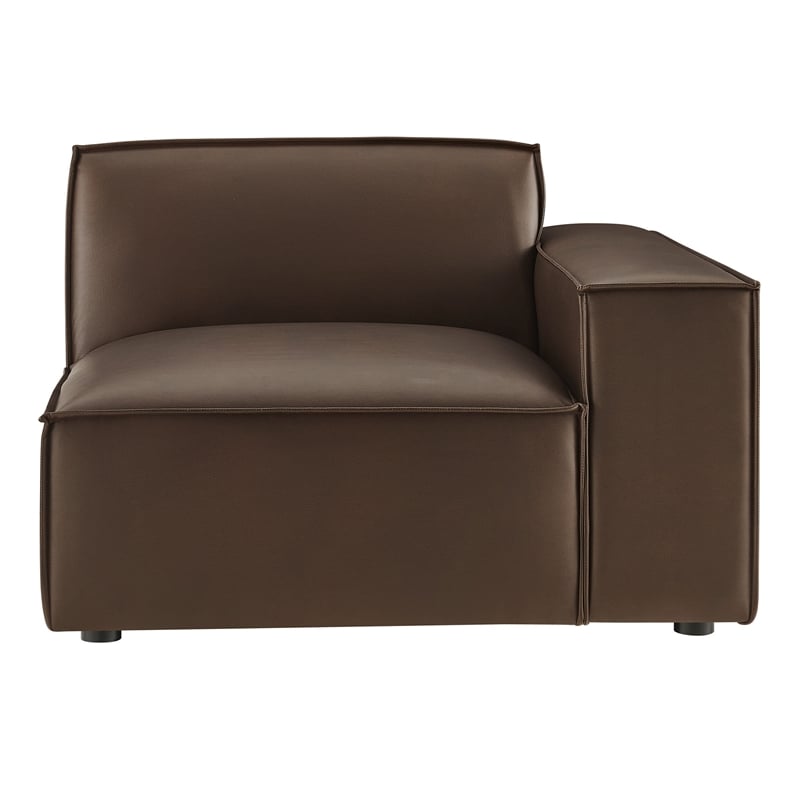 Restore Vegan Leather Right-Facing Modular Lounge Chair in Espresso