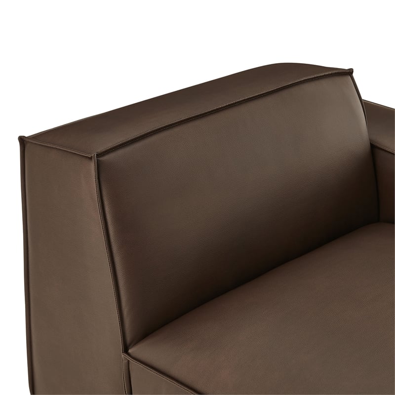 Restore Vegan Leather Right-Facing Modular Lounge Chair in Espresso