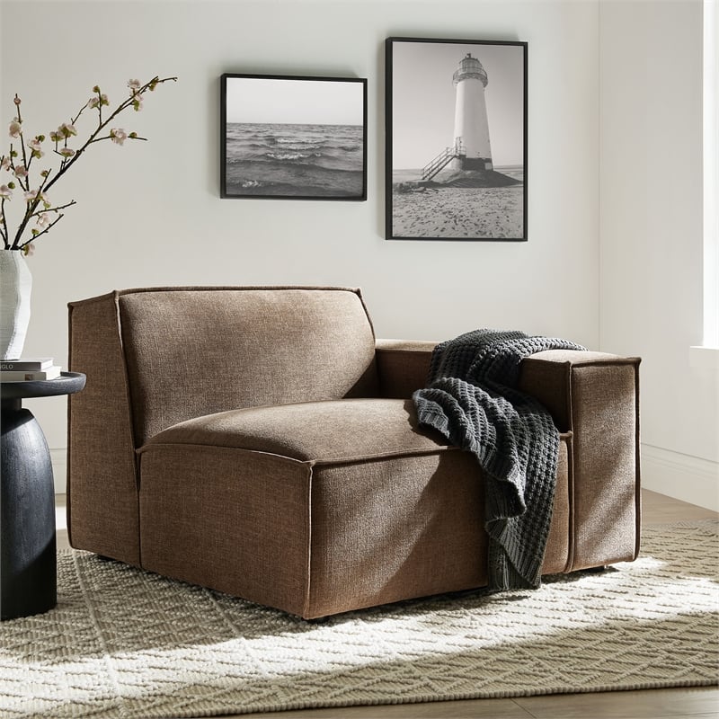 Restore Performance Fabric Upholstered Right-Facing Modular Lounge Chair