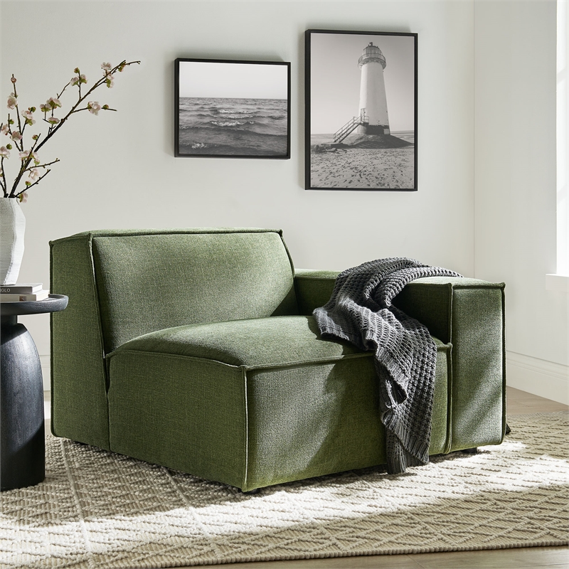 Restore Performance Fabric Upholstered Right-Facing Modular Lounge Chair