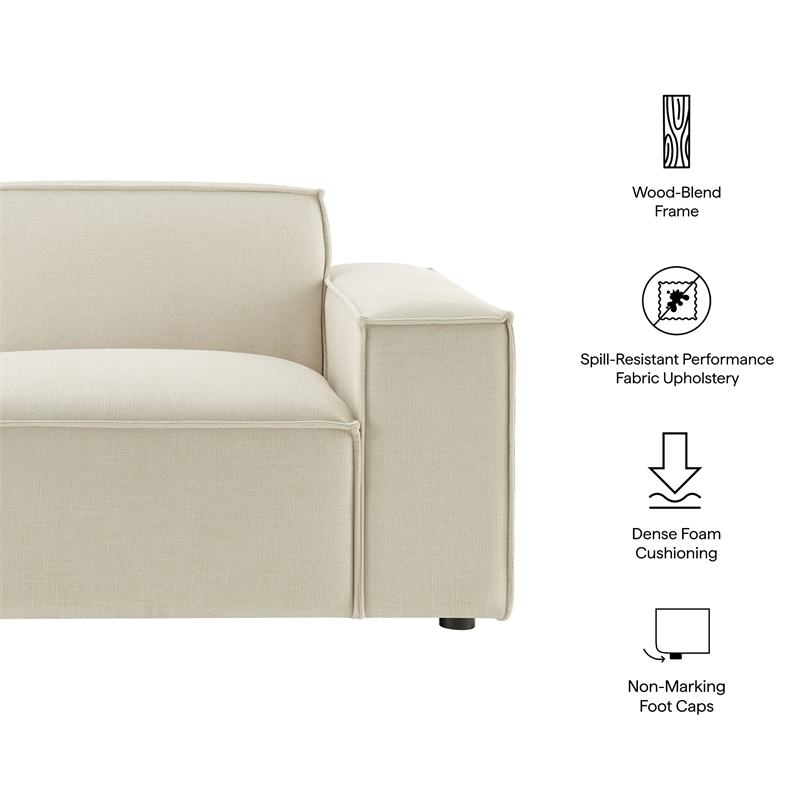 Restore Performance Fabric Upholstered Right-Facing Modular Lounge Chair