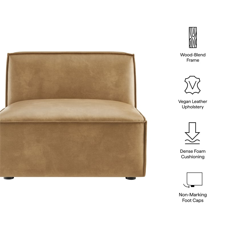 Restore Vegan Leather Armless Modular Chair in Toast