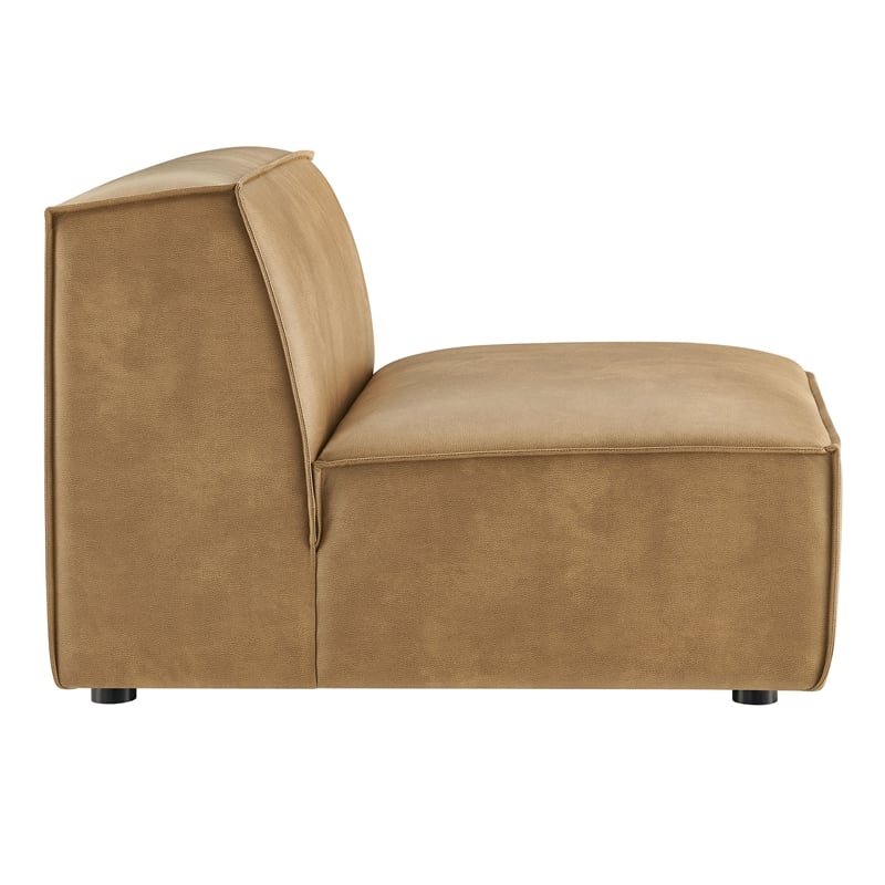 Restore Vegan Leather Armless Modular Chair in Toast