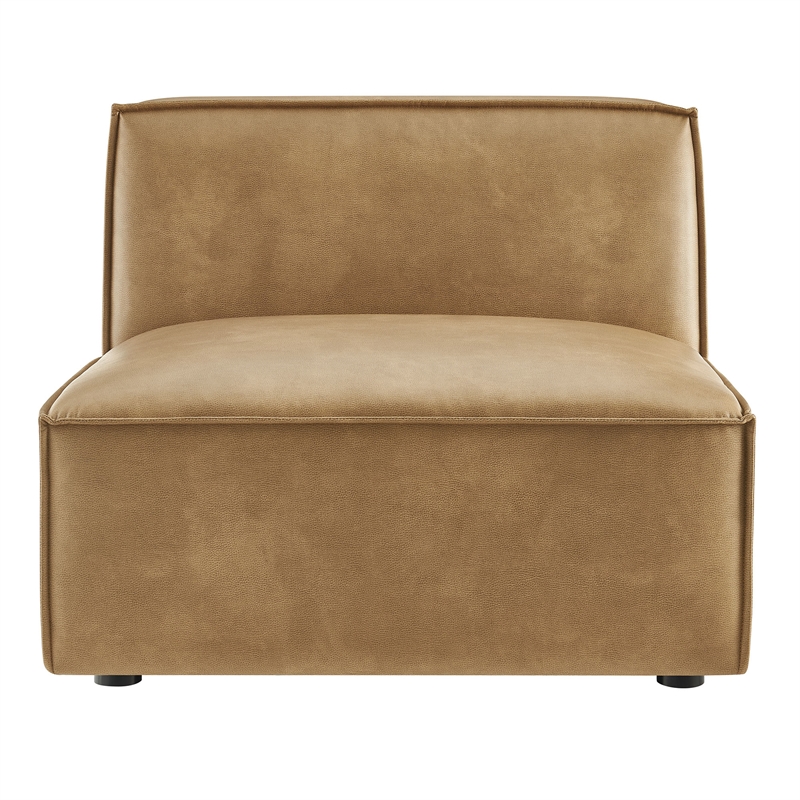 Restore Vegan Leather Armless Modular Chair in Toast