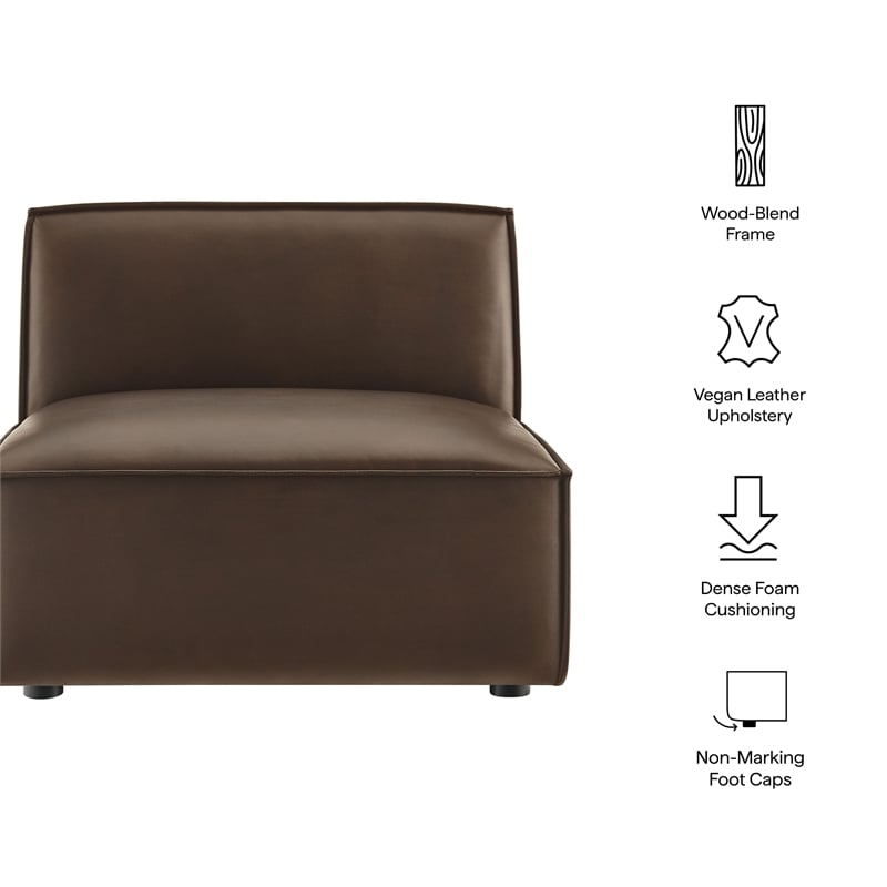Restore Vegan Leather Armless Modular Chair in Espresso