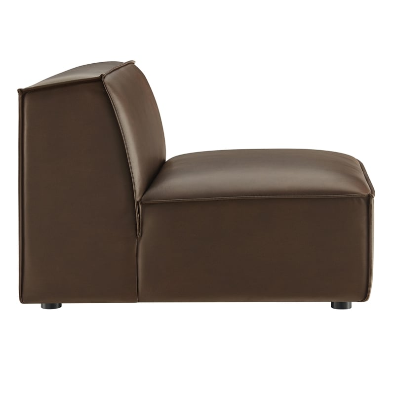 Restore Vegan Leather Armless Modular Chair in Espresso