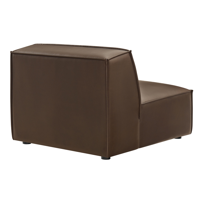 Restore Vegan Leather Armless Modular Chair in Espresso