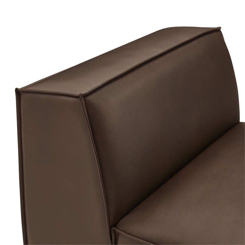 Restore Vegan Leather Armless Modular Chair in Espresso