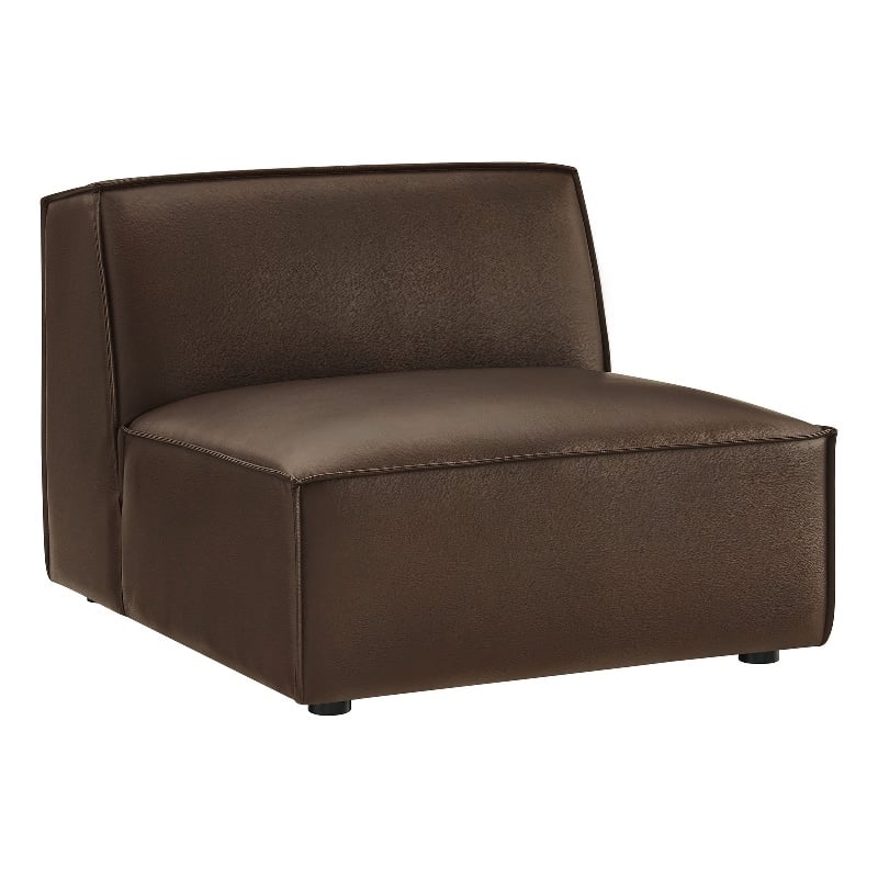 Restore Vegan Leather Armless Modular Chair in Espresso