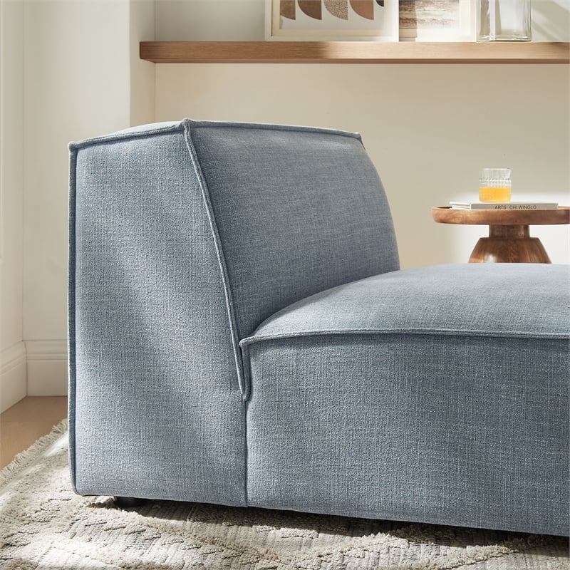 Restore Performance Fabric Upholstered Armless Modular Chair in Sky