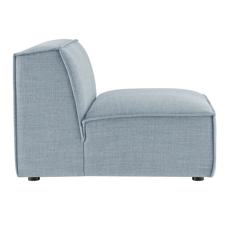 Restore Performance Fabric Upholstered Armless Modular Chair in Sky