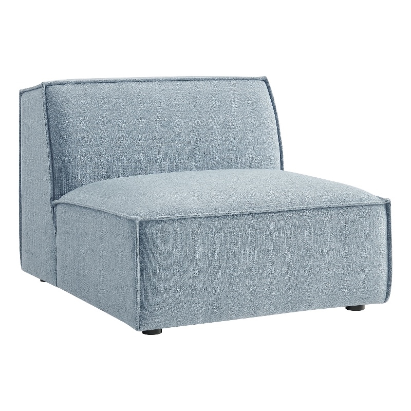 Restore Performance Fabric Upholstered Armless Modular Chair in Sky