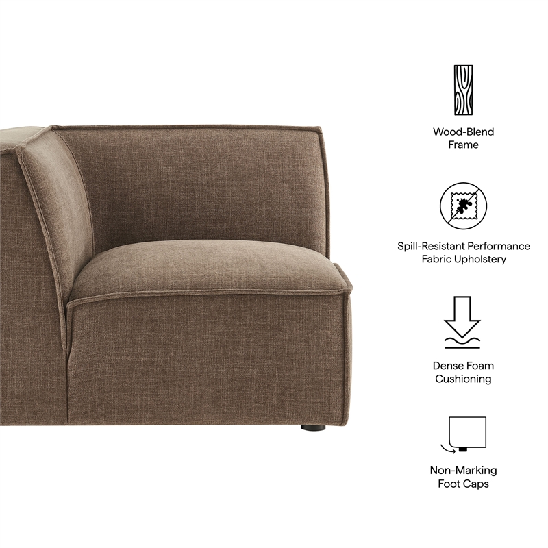 Restore Performance Fabric Upholstered Modular Corner Chair in Mocha