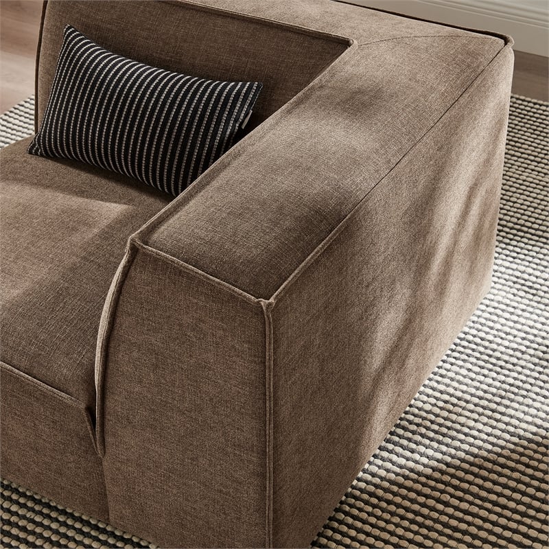 Restore Performance Fabric Upholstered Modular Corner Chair in Mocha