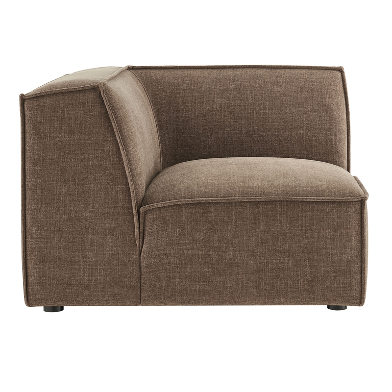 Restore Performance Fabric Upholstered Modular Corner Chair in Mocha