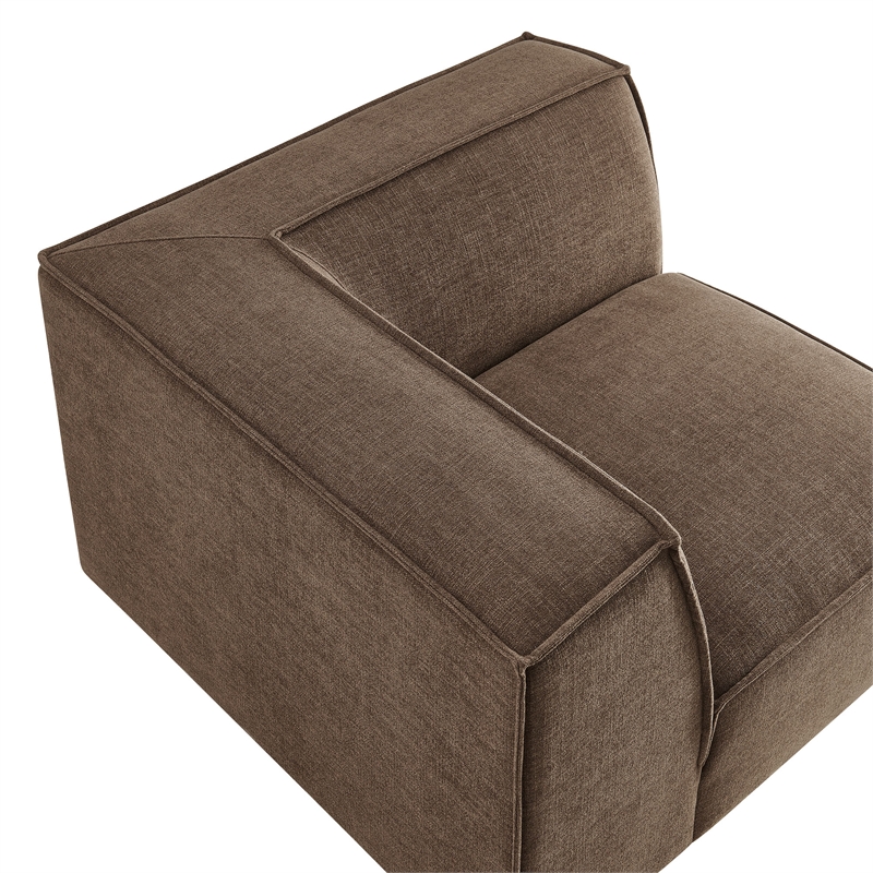 Restore Performance Fabric Upholstered Modular Corner Chair in Mocha