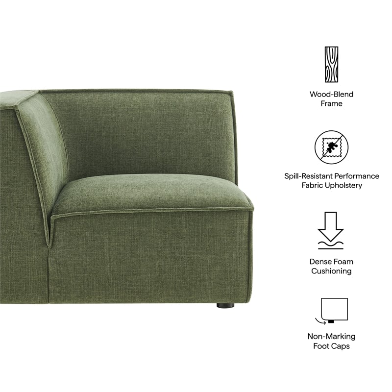 Restore Performance Fabric Upholstered Modular Corner Chair in Foliage