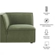 Restore Performance Fabric Upholstered Modular Corner Chair in Foliage
