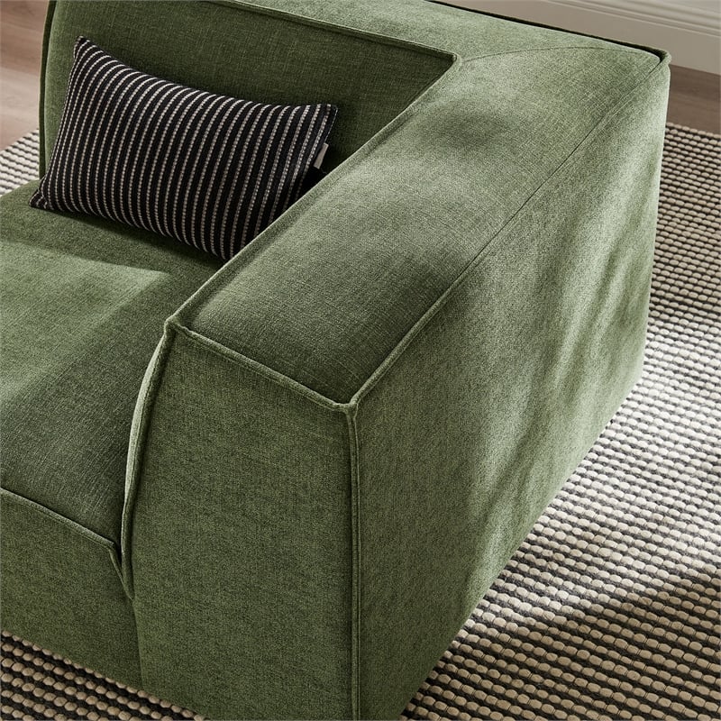 Restore Performance Fabric Upholstered Modular Corner Chair in Foliage