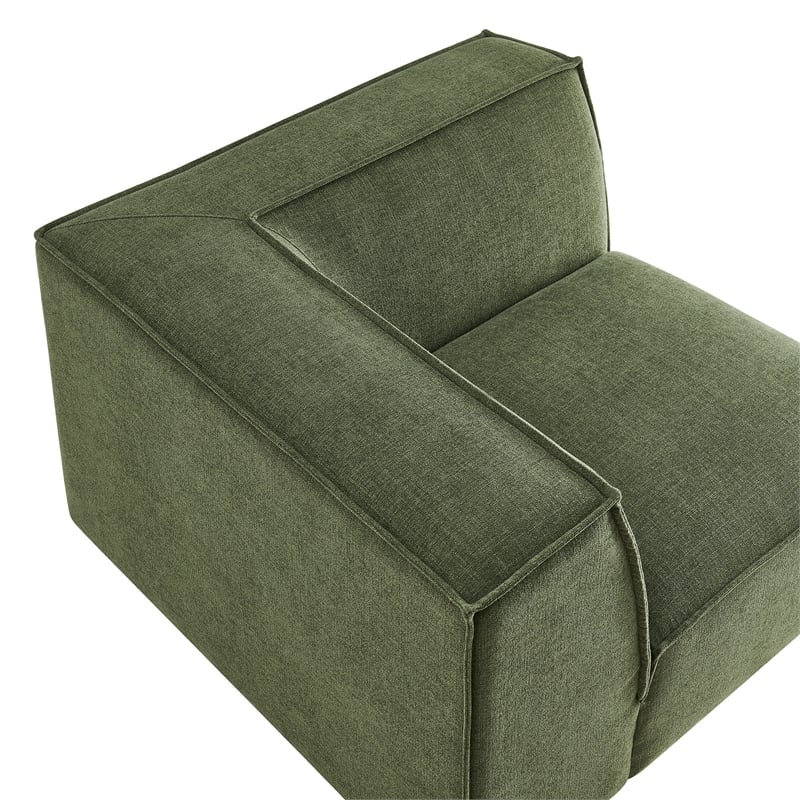 Restore Performance Fabric Upholstered Modular Corner Chair in Foliage
