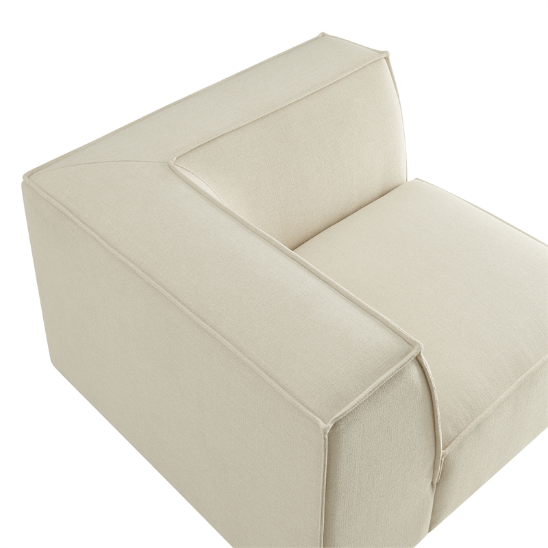 Restore Performance Fabric Upholstered Modular Corner Chair in Ecru