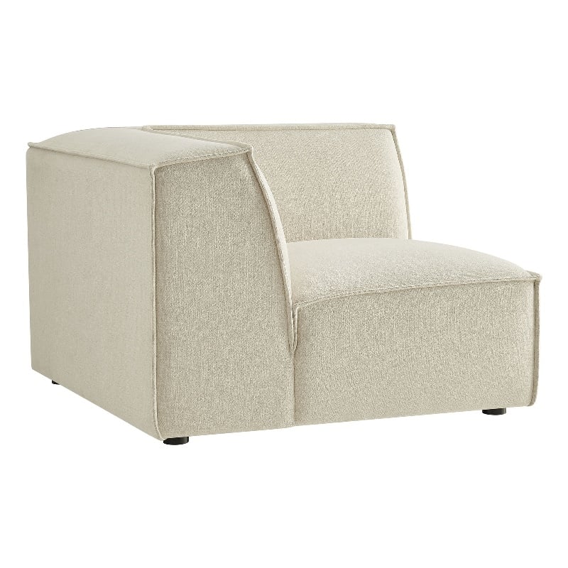 Restore Performance Fabric Upholstered Modular Corner Chair in Ecru