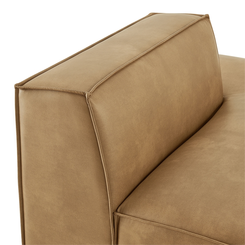 Restore Vegan Leather Right-Facing Armless Modular Chaise in Toast