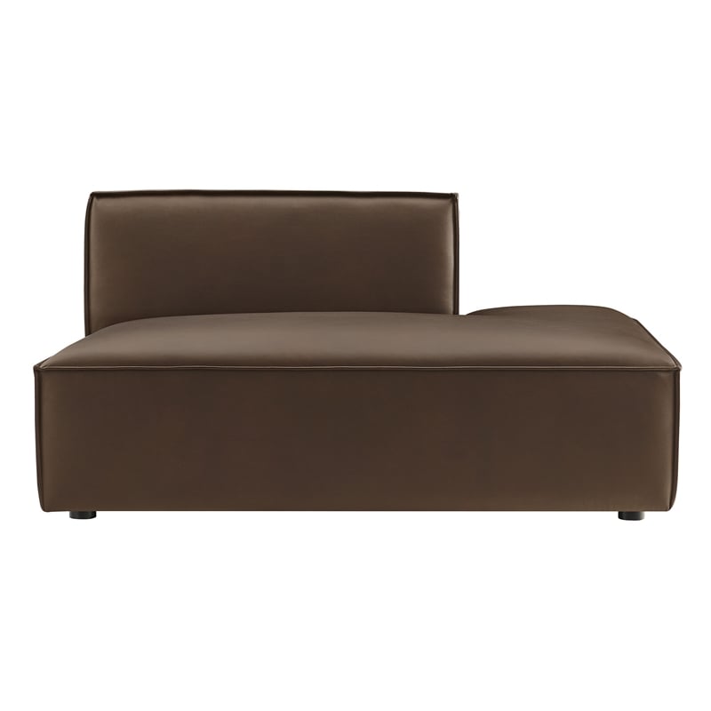 Restore Vegan Leather Right-Facing Armless Modular Chaise in Espresso