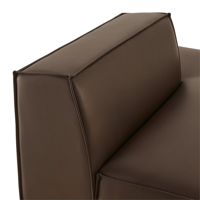 Restore Vegan Leather Right-Facing Armless Modular Chaise in Espresso