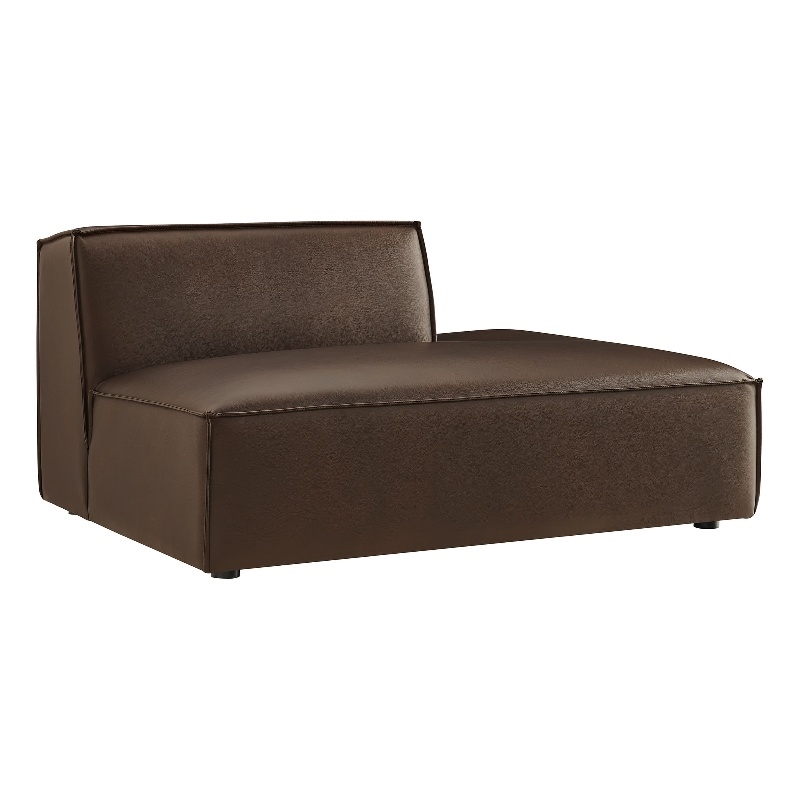 Restore Vegan Leather Right-Facing Armless Modular Chaise in Espresso