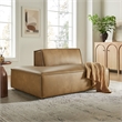 Restore Vegan Leather Left-Facing Armless Modular Chaise in Toast