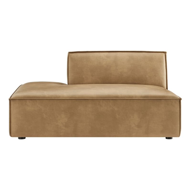 Restore Vegan Leather Left-Facing Armless Modular Chaise in Toast