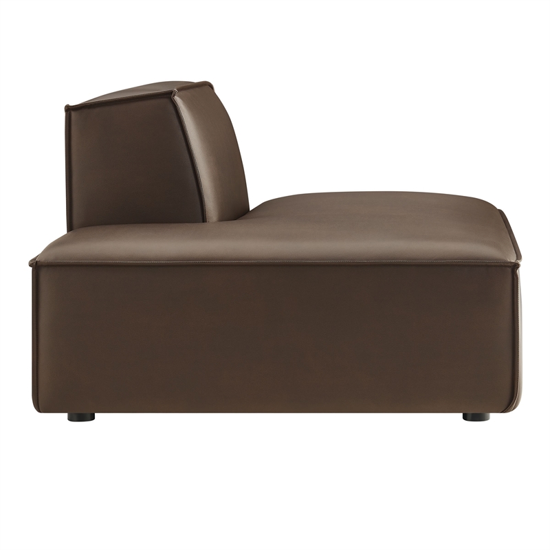 Restore Vegan Leather Left-Facing Armless Modular Chaise in Espresso
