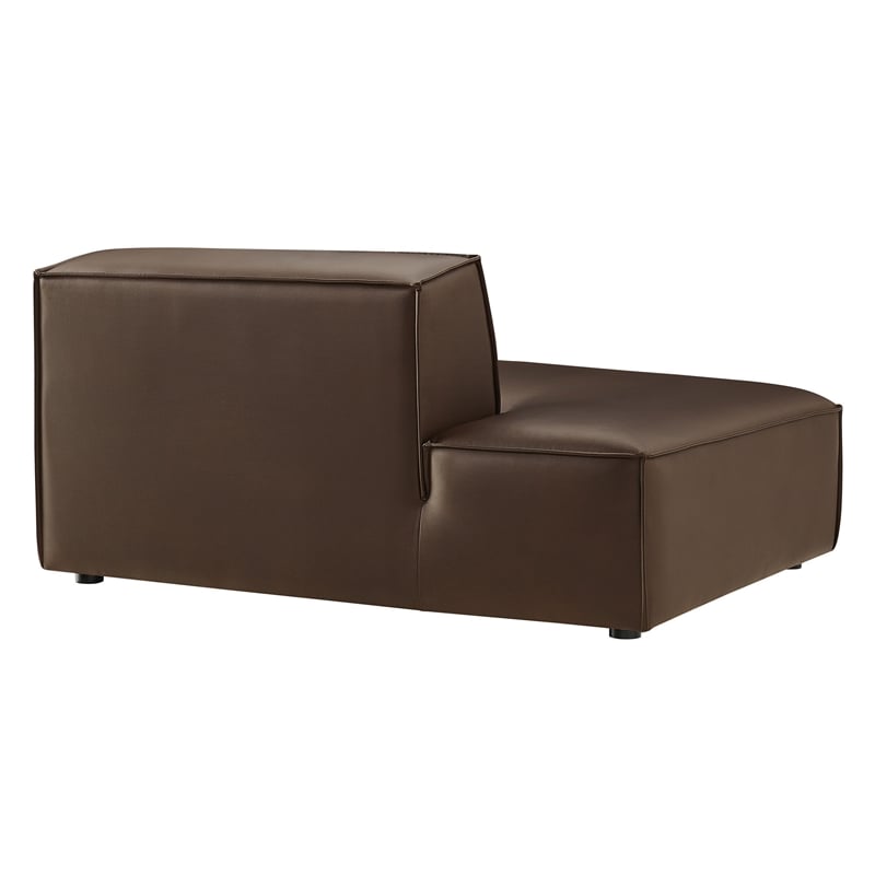 Restore Vegan Leather Left-Facing Armless Modular Chaise in Espresso