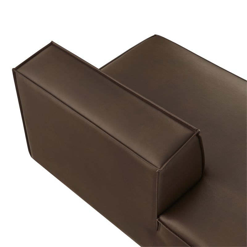 Restore Vegan Leather Left-Facing Armless Modular Chaise in Espresso