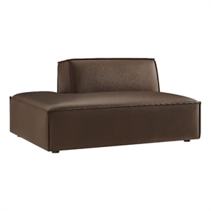 Restore Vegan Leather Left-Facing Armless Modular Chaise in Espresso