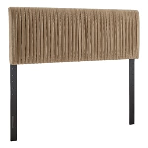 Eloise Stain-Resistant Performance Velvet King Headboard in Taupe