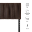 Eloise Stain-Resistant Performance Velvet King Headboard in Chocolate Brown