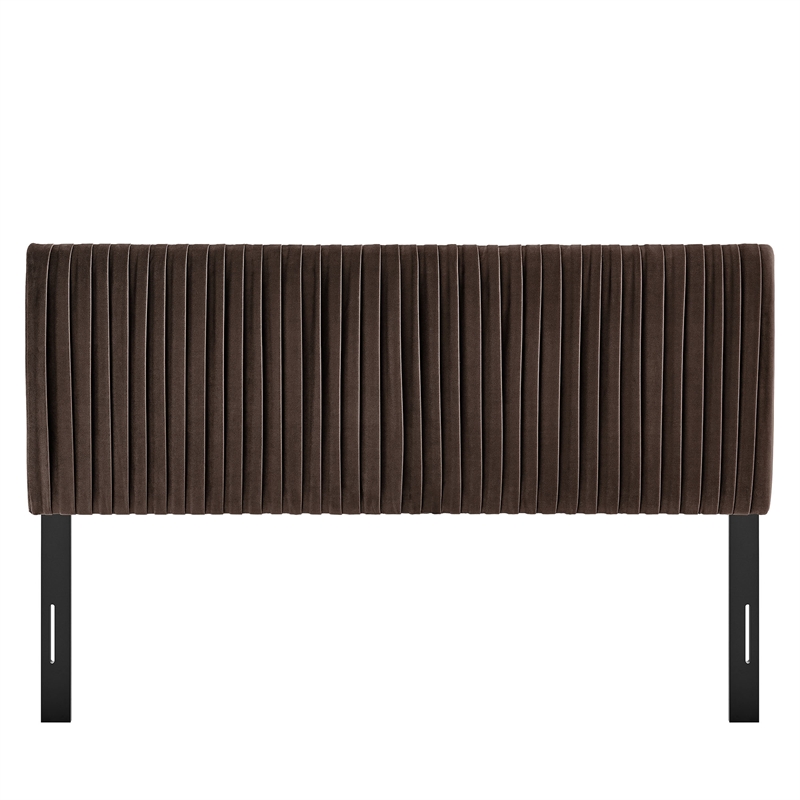 Eloise Stain-Resistant Performance Velvet King Headboard in Chocolate Brown