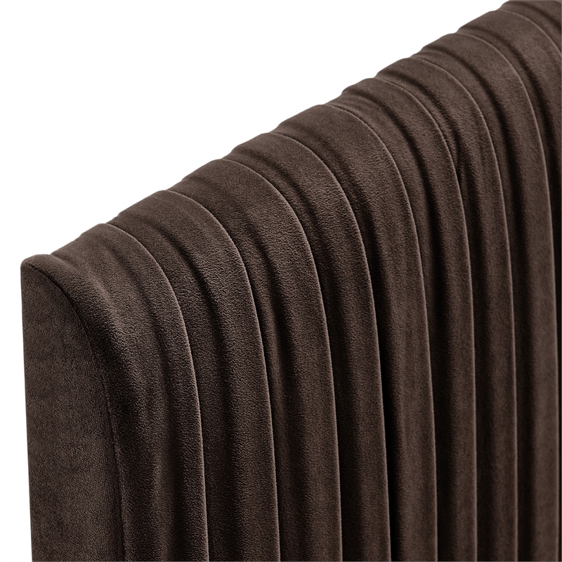 Eloise Stain-Resistant Performance Velvet King Headboard in Chocolate Brown