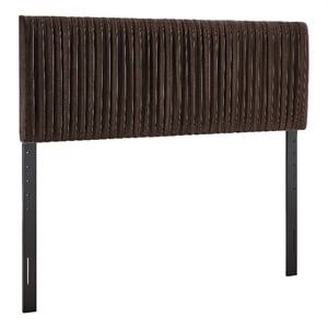 Eloise Stain-Resistant Performance Velvet King Headboard in Chocolate Brown